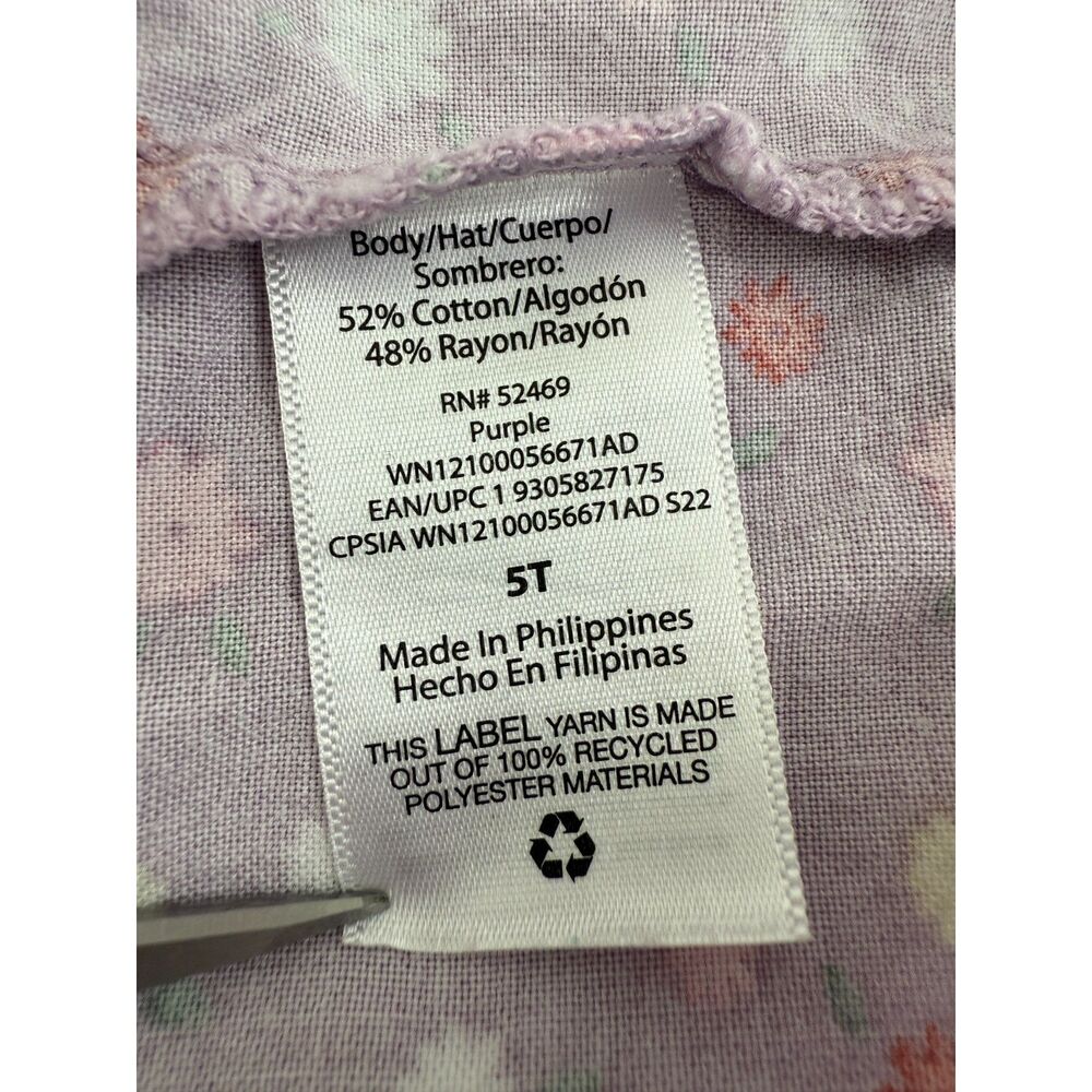 Wonder Nation Toddler Girls Purple Floral Short Sleeve Dress Size 5T - Picture 5 of 10